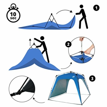 Lumaland Outdoor Pop Up Pavillon Gartenzelt Camping Partyzelt Zelt robust wasserdicht Blau - 6