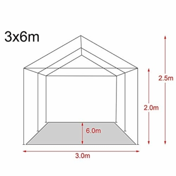 MaxxGarden 3x6m -Partyzelt -Gartenzelt Garten Pavillon -Bierzelt -Festzelt mit 6 Seitenteilen (Weiß) - 3