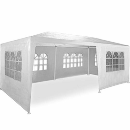 MaxxGarden 3x6m -Partyzelt -Gartenzelt Garten Pavillon -Bierzelt -Festzelt mit 6 Seitenteilen (Weiß) - 1