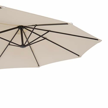 Outsunny Sonnenschirm Gartenschirm Marktschirm Doppelsonnenschirm Terrassenschirm mit Handkurbel Beige Oval 460 x 270 x 240 cm - 8