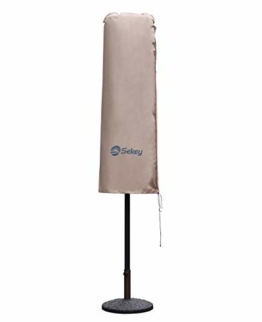 Sekey Schutzhülle für DoppelSonnenschirm, Abdeckhauben für Sonnenschirm,100% Polyester, Taupe - 270 x 460 CM - 1