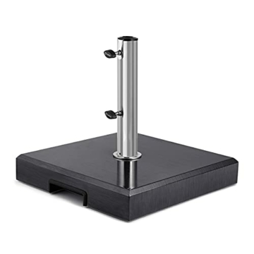 Sekey Sonnenschirmständer mit Edelstahlrohr, Hochwertiger Sockel, für Schirmstöcke bis 32-38 mm, Balkonschirmständer 25KG Quadratisch Grau - 1