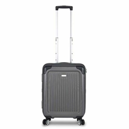 STRATIC Stripe Hartschalen-Koffer Trolley Reisekoffer Handgepäck Rollkoffer mit TSA-Schloss 4 Rollen besonders leicht und leise, S, Graphit - 1