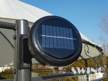 Swing & Harmonie LED - Pavillon 350cm Lavo - mit Seitenwänden und LED Beleuchtung + Solarmodul Runder Gartenpavillon Partyzelt Gartenzelt Rund (Creme) - 4