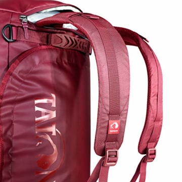 Tatonka Barrel XXL Reisetasche - 130 Liter - wasserfeste Tasche aus LKW-Plane mit Rucksackfunktion und großer Reißverschluss-Öffnung - Rucksacktasche - robust und pflegeleicht (bordeaux red) - 4