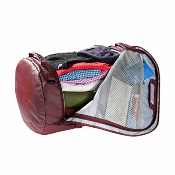 Tatonka Barrel XXL Reisetasche - 130 Liter - wasserfeste Tasche aus LKW-Plane mit Rucksackfunktion und großer Reißverschluss-Öffnung - Rucksacktasche - robust und pflegeleicht (bordeaux red) - 9