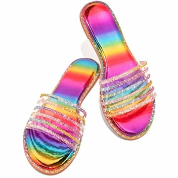 Xiangdanful Sommerschuhe Damen Flip Flops Flache Sandalen Damen Keilabsatz Sandalen Frauen Sommer Offene Schuhe Freizeit Sommerschuhe Zehentrenner Sandals Flip Toe Thong Schaftsandalen Römersandalen - 2