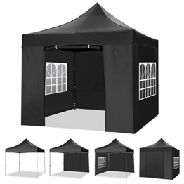 YUEBO Faltpavillon 3x3 m Wasserdicht mit 4 Seitenteilen Pop Up Pavillon Faltbar Gartenpavillon UV-Schutz Faltzelt Pagodenzelt für Garten,Camping,Festival - 1