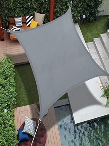 AABB Sonnensegel Rechteckig 3x4m,Garten Outdoor Wasserdichtes Sonnensegel,98% UV Block Outdoor Markise Baldachin,mit freiem Seil,Grau - 7