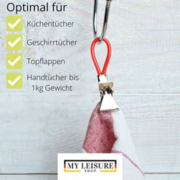 Aufhänger für Handtücher, Handtuchclips, Haken, Schlaufen, Set, Clips, Topflappen, Geschirrtücher, Klammern, Klips ohne nähen, zum aufhängen, 10er Pack - 6