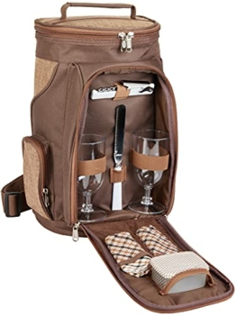 Brubaker Kühltasche für 2 Flaschen Wein und Champagner bis 1,5 l, gepolsterte Weinkühltasche - Picknicktasche isoliert, Thermotasche - tragbar mit Henkel - 1