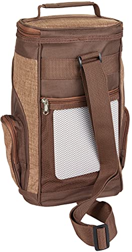 Brubaker Kühltasche für 2 Flaschen Wein und Champagner bis 1,5 l, gepolsterte Weinkühltasche - Picknicktasche isoliert, Thermotasche - tragbar mit Henkel - 4