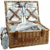 HappyPicnic Wicker Picknickkorb für 4 Personen, Willow Storage Hamper Service Geschenkset für Camping und Party im Freien - 1