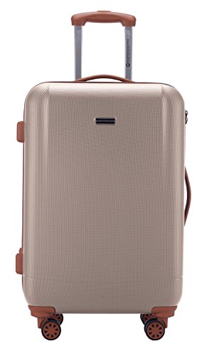 HAUPTSTADTKOFFER - Wannsee - Mittelgroßer Hartschalen-Koffer Trolley Rollkoffer Reisekoffer, TSA, 68 cm, 63 Liter, Champagner/Braun - 3