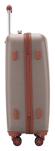 HAUPTSTADTKOFFER - Wannsee - Mittelgroßer Hartschalen-Koffer Trolley Rollkoffer Reisekoffer, TSA, 68 cm, 63 Liter, Champagner/Braun - 4