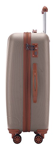 HAUPTSTADTKOFFER - Wannsee - Mittelgroßer Hartschalen-Koffer Trolley Rollkoffer Reisekoffer, TSA, 68 cm, 63 Liter, Champagner/Braun - 5