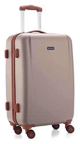 HAUPTSTADTKOFFER - Wannsee - Mittelgroßer Hartschalen-Koffer Trolley Rollkoffer Reisekoffer, TSA, 68 cm, 63 Liter, Champagner/Braun - 7