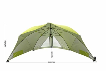 HOMECALL Strandschirm mit Fenster und Windschutz - UV-beständiges Polyester - Grün - 2