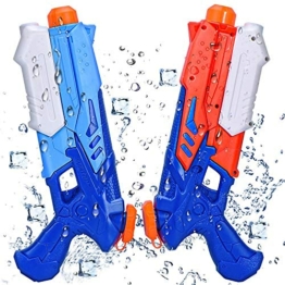 Joyjoz Wasserpistole Wasserspritzpistolen 2er Pack Wasser Blaster Water Gun Wasserpistole klein für Sommer Freibad Strand Wasserspaß für Kinder und Erwachsene (2 x 400 ml) - 1