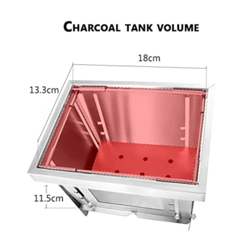 NC Holzkohlegrill klappbar, tragbarer BBQ Smoker Grillwerkzeuge Edelstahl, ultraleichter Faltbarer Grill Einfach einzurichten Geeignet für Camping Kochen Picknick Gartenparty LKWK - 3