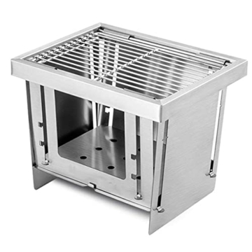 NC Holzkohlegrill klappbar, tragbarer BBQ Smoker Grillwerkzeuge Edelstahl, ultraleichter Faltbarer Grill Einfach einzurichten Geeignet für Camping Kochen Picknick Gartenparty LKWK - 1
