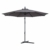 Outsunny Sonnenschirm Ampelschirm Kurbelschirm mit Handkurbel Rund, Stahlbogenstäbe und Stahl-Stehstäbe, Polyestergewebe, Grau, Ø3 x 2,5H m - 6