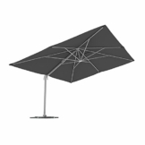 paramondo parapenda Ampelschirm Ampelsonnenschirm, Rechteckig, Grau, 4 x 3 m, 360° Schwenkbar, Kurbelbedienung, Stahl-Standkreuz und Gestell in Anthrazit - 1