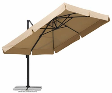 Schneider Sonnenschirm Rhodos, anthrazit, 300 x 300 cm quadratisch, 782-15, Gestell Alu/Stahl, Bespannung Polyester, 24 kg - 4