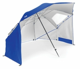 Sport-Brella Umbrella Sonnenschirm für Strand und Garten, Robust, Schutz vor Sonne, Regen und Wind, Mit Tragetasche, Blau, 54'' / 136cm - 1