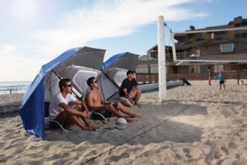 Sport-Brella Umbrella Sonnenschirm für Strand und Garten, Robust, Schutz vor Sonne, Regen und Wind, Mit Tragetasche, Blau, 54'' / 136cm - 7