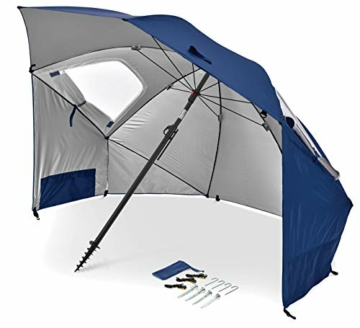 SportBrella Premiere Umbrella, Multi-Purpose Sun Umbrella for Garden, Easy Folding Setup, Blue, 8ft/244cm Einheitsgröße - 1