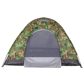 SPRINGOS Zelt mit Moskitonetz für 2 Personen Campingzelt Ausmaß: 200x150x110 cm 1 Kammer Fiberglas Gestell (Camouflage) - 6