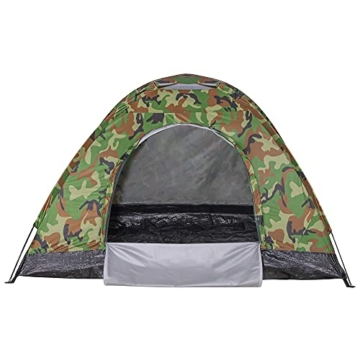 SPRINGOS Zelt mit Moskitonetz für 2 Personen Campingzelt Ausmaß: 200x150x110 cm 1 Kammer Fiberglas Gestell (Camouflage) - 7