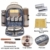 Sunflora Picknickrucksack 4 Personen Picknickset mit Isoliertem Kühlfach und Decke für Camping Outdoor (Beige) - 3