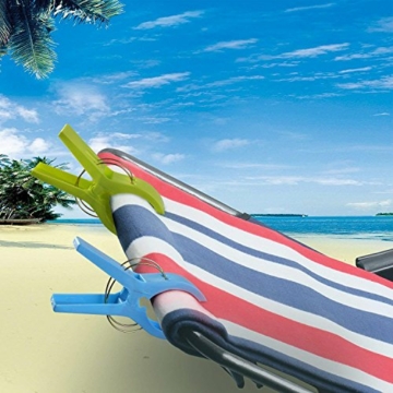 URAQT Große Wäscheklammern Handtuchklemmen, 12 Stück Strandtuch Clips, Strandtuchklammern, Handtücher Towel Clips, Winddicht Klammern auf Strand und Sonnenliegen für Wäsche - 2