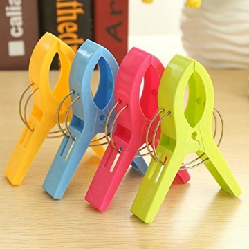 Vicloon Badetuch Clips 12 Stück große Wäscheklammern Handtuchklemmen Strandtuchklammern Clips Winddicht Klammern auf Strand und Sonnenliegen für Wäsche Strandtuch, Badetuch, Teppich (12 PCS) - 6