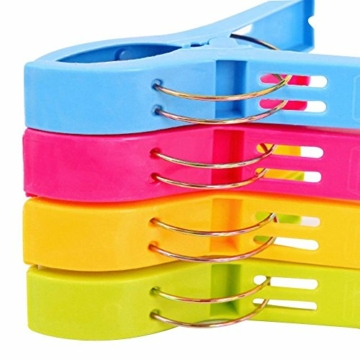 Vicloon Badetuch Clips 12 Stück große Wäscheklammern Handtuchklemmen Strandtuchklammern Clips Winddicht Klammern auf Strand und Sonnenliegen für Wäsche Strandtuch, Badetuch, Teppich (12 PCS) - 7