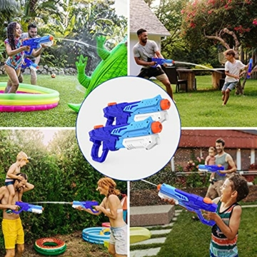 Wasserpistole Spielzeug für Kinder und Erwachsene 2 Stücks 600 ML Wasserpistolen mit 8-10 m ReichweiteSchießt mit großer Reichweite für den Strand Urlaub Pool Partys und Aktivitäten im Freien - 6