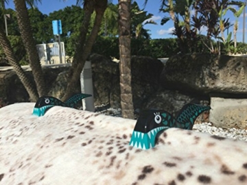 4 Stück Tuuli Beach Towel Clips - Hochwertige Strandtuchklammern im Premium Design (Sharky Türkis/Delphin Blau) - 7