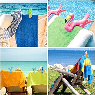 6 Stück große Klammern Strandtuchklammern Handtuchklemmen Kunststoff Quilt Clips Plastikwäscheklammern Strandtuchklammern Clips für Wäsche Strandtuch,Badetuch - 5