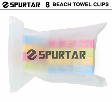 8 Riesen Wäscheklammern, Strandtuchklammern Starke Towel Clips Windfeste Klammern auf Strand Urlab Reisen Sonnenliegen Swimmbad Pool für Wäsche Strandtuch Badetuch Teppich in Leuchtenden Mix-Farben - 9