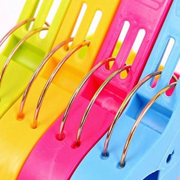 8 Stück Handtuchklammer, Clips Große Wäschetrocknungsklammer für Wäsche, Strandtuchklammern, Große Wäscheklammer Handtuchhalter, für Steppdecken, Kleidung, Strandtücher(Zufällige Farbe) - 2