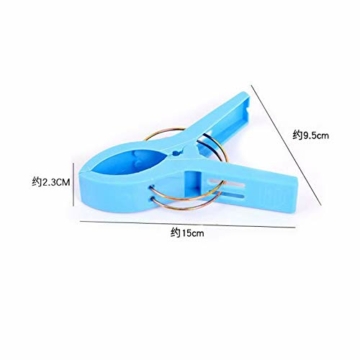 8 Stück Handtuchklammer, Clips Große Wäschetrocknungsklammer für Wäsche, Strandtuchklammern, Große Wäscheklammer Handtuchhalter, für Steppdecken, Kleidung, Strandtücher(Zufällige Farbe) - 4