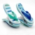 Boca Clips Strandtuch-Klammern – 2 Paar Flip Flops – blaue Streifen und rosa Blumen - 2