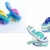 Boca Clips Strandtuch-Klammern – 2 Paar Flip Flops – blaue Streifen und rosa Blumen - 1