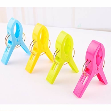 DODUOS 16 Stück Handtücher Clips aus Kunststoff große Wäscheklammern Handtuchklemmen Strandtuchklammern Clips Winddicht Klammern für Wäsche, Strandtuch, Badetuch, Teppich - 7