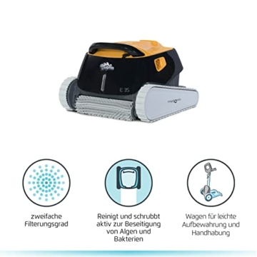 Dolphin E35 Automatischer Schwimmbecken-Reinigungsroboter. Handlicher, leichter und einfach zu reinigender Sauger. Ideal für in den Boden eingelassene und auf der Erde aufgestellte Schwimmbecken - 2
