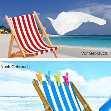 Mutiwill 20 Stück Strandtuchklammern Große Wäscheklammern Bunt Handtuchklammer Plastik Windproof Clips On The Beach zur Badetuch Decke Beach Towel Clothes Sun Loungers - 5