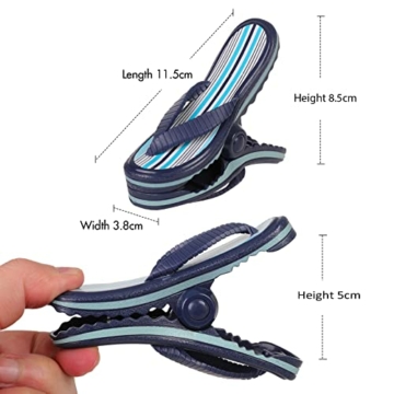 PUMYPOREITY 2 Stück Strandtuchklammern Groß Kunststoff Quilt Clips Winddichte Klammern Clips Boca Clips Wäscheklammern Handtuchklemmen für Strandtuch, Badetuch, Handtuch, Kleidung (11.5*3.8*8.5CM) - 2