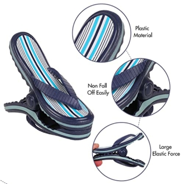 PUMYPOREITY 2 Stück Strandtuchklammern Groß Kunststoff Quilt Clips Winddichte Klammern Clips Boca Clips Wäscheklammern Handtuchklemmen für Strandtuch, Badetuch, Handtuch, Kleidung (11.5*3.8*8.5CM) - 3